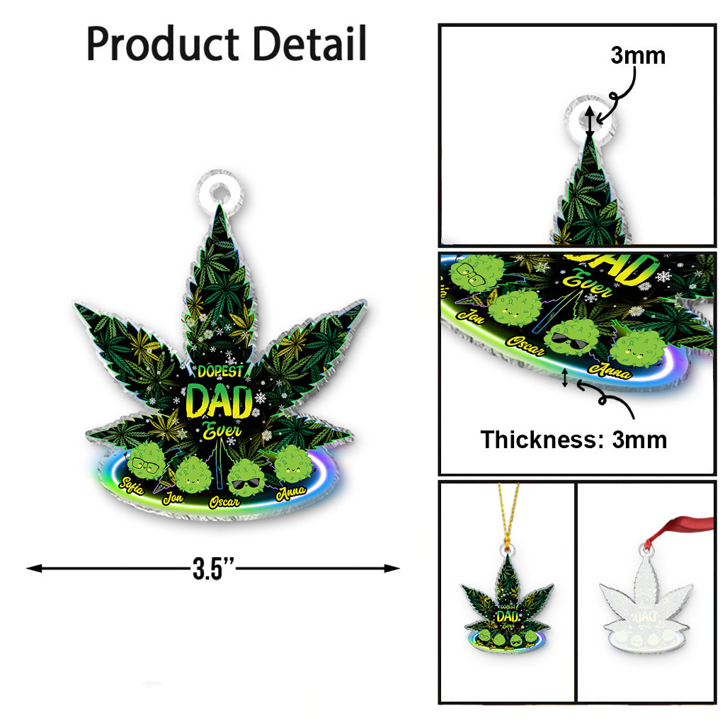 Dopest Dad Ever - Personalized Weed Ornament