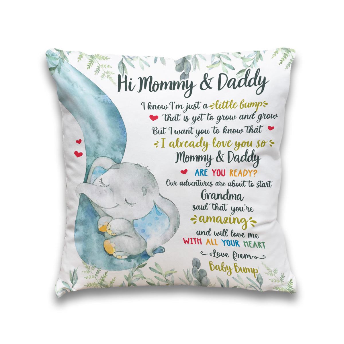 Love From Baby Bump - Personalized Mother Throw Pillow