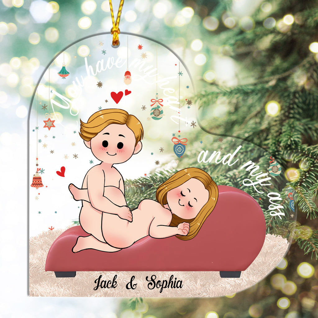 Thanks For All The Orgasms - Personalized Couple Transparent Ornament