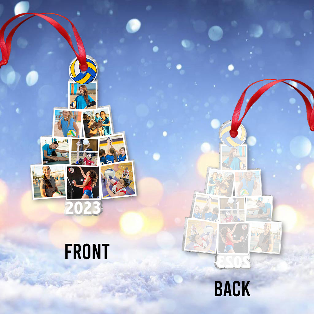 Merry Christmas - Personalized Volleyball Transparent Ornament