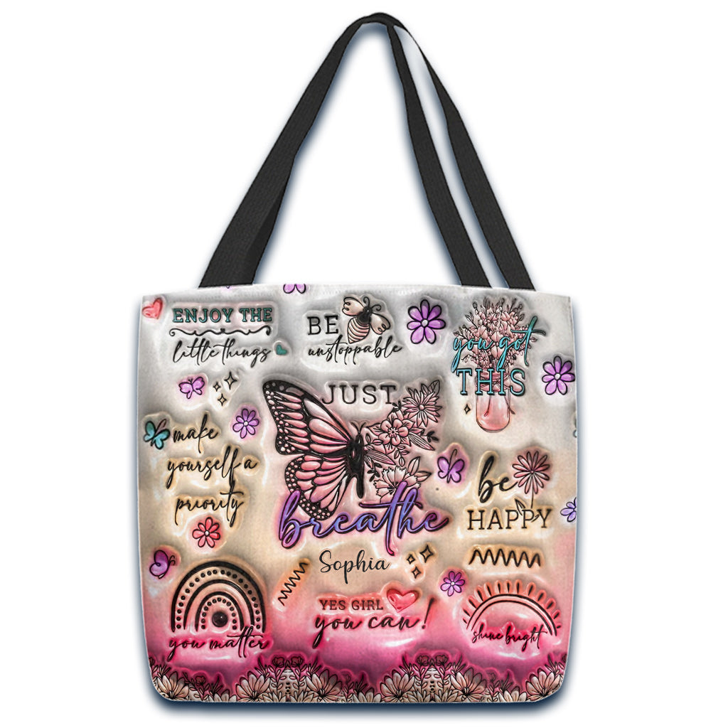 Positive Affirmationen Schmetterling - Personalisierte Schmetterlings-Tragetasche