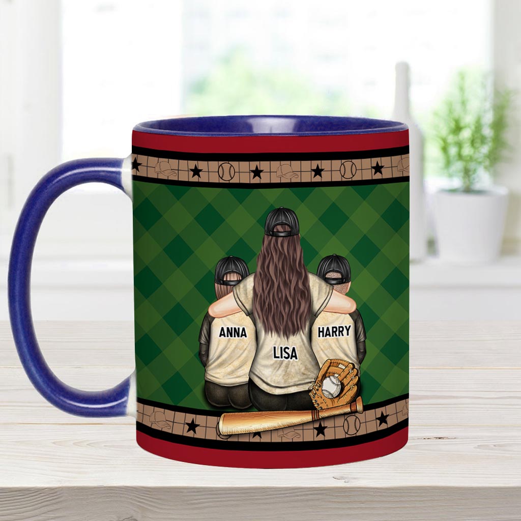 My Heart Is On That Field - Personalized Baseball Accent Mug