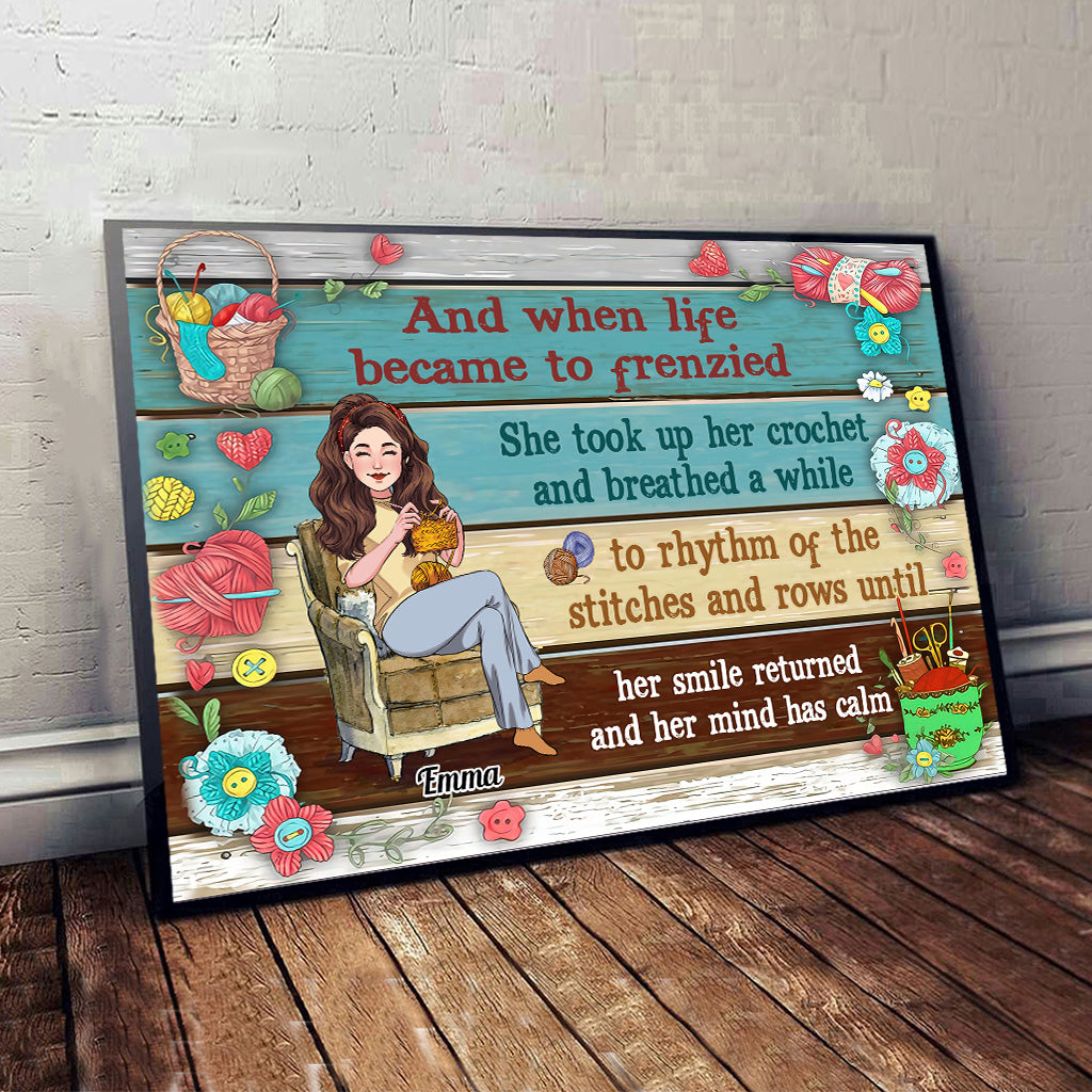 Love Crochet - Crocheting gift for mom, girlfriend, wife, grandma - Personalized Canvas And Poster
