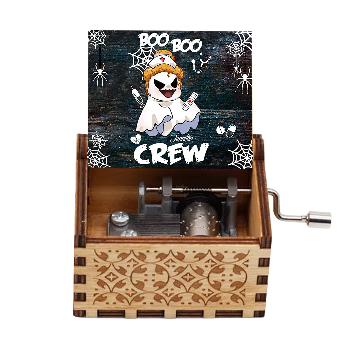 Boo Boo Crew - Personalized Nurse Hand Crank Music Box