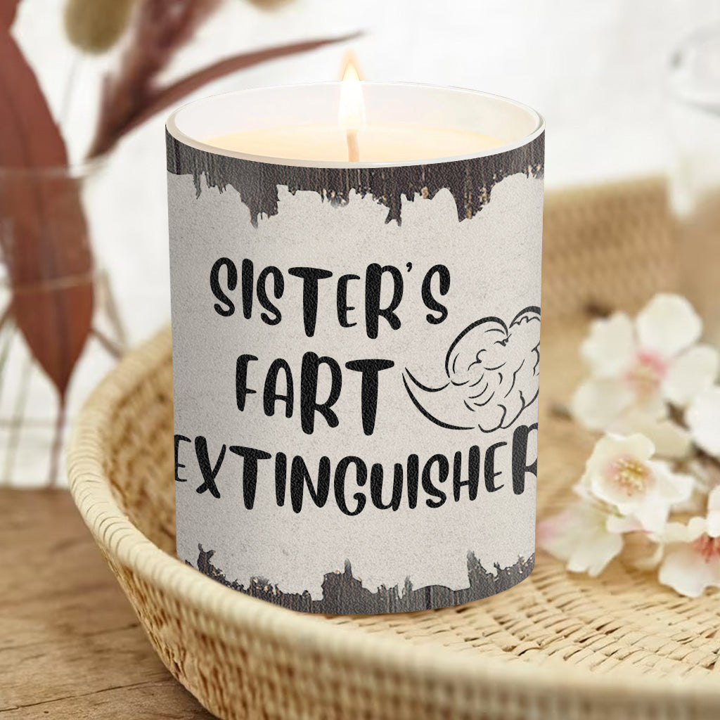 Fart Extinguisher - Gift for dad, grandma, grandpa, mom, uncle, aunt, son, daughter, brother, sister, granddaughter, grandson, husband, wife, boyfriend, girlfriend, friend - Personalized Candle With Wooden Lid