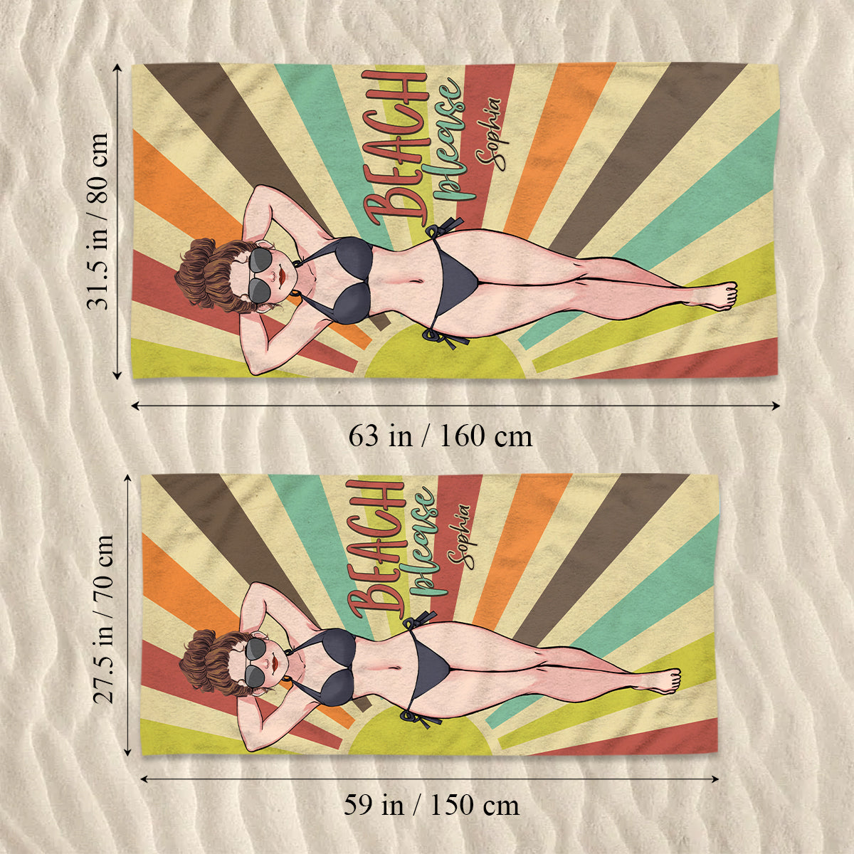 Always On Vacay - Sea Lover gift for friend, sister, girlfriend, wife, mom - Personalized Beach Towel