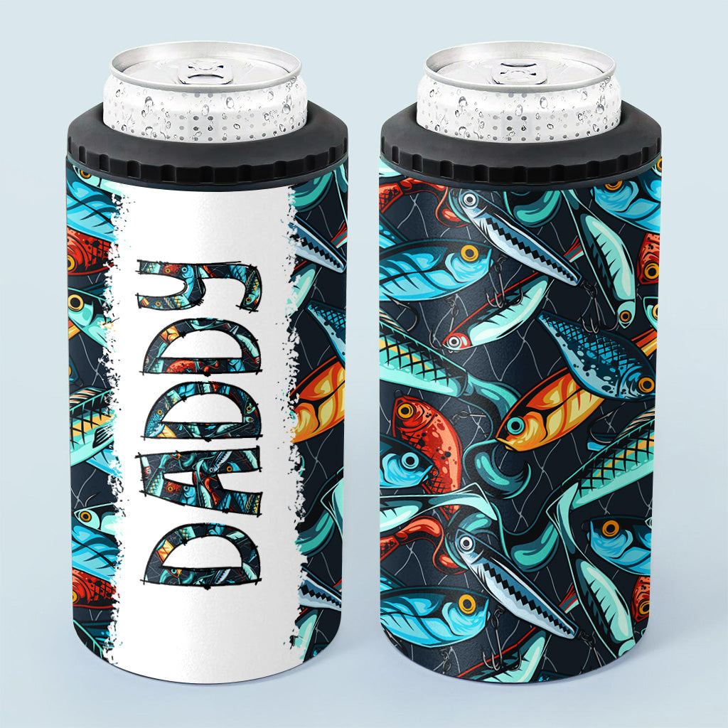 Reel Cool Dad - Fishing gift for dad, grandpa, him, husband - Personalized Can Cooler