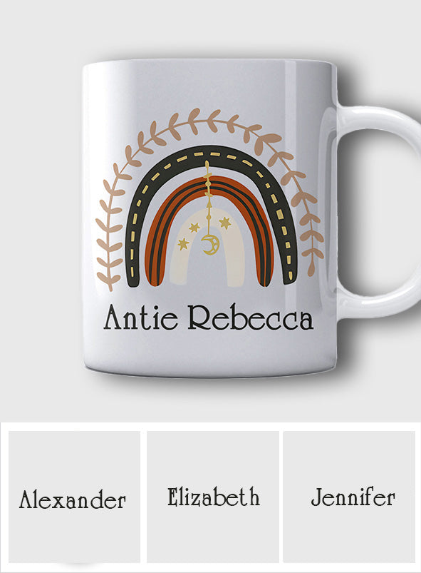Mug arc-en-ciel pour tante - Mug personnalisé pour tante
