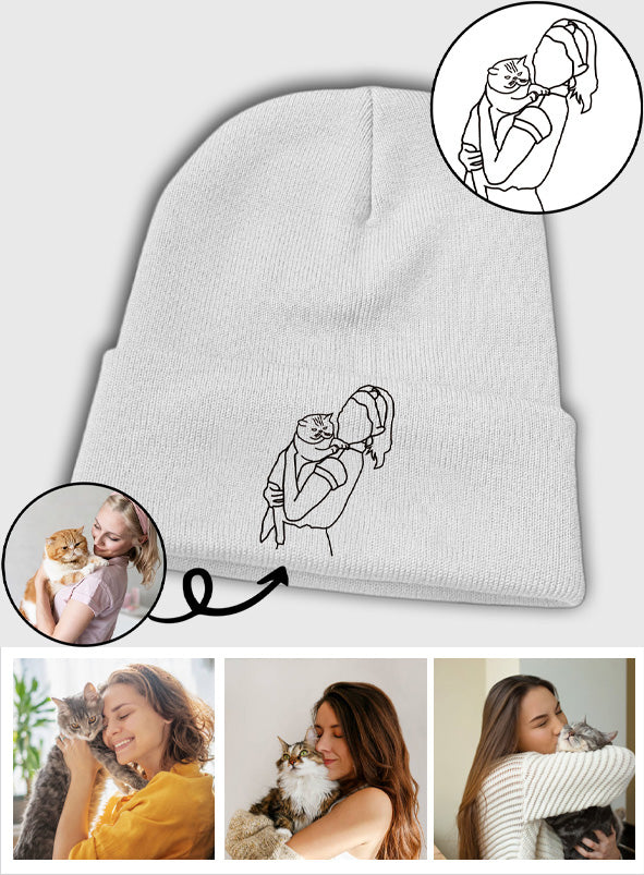 Individuelles Foto – Personalisierte Mütze mit Katzenstickerei