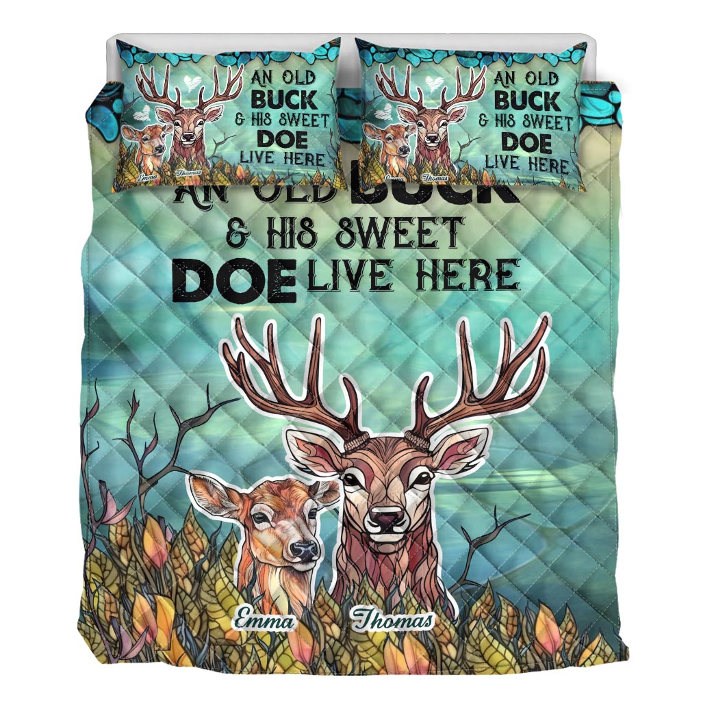 Hier wohnen – personalisiertes Jagd-Quilt-Set