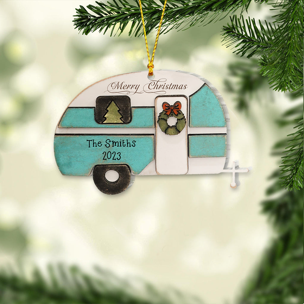 Happy Camper Merry Christmas - Personalized Camping Ornament