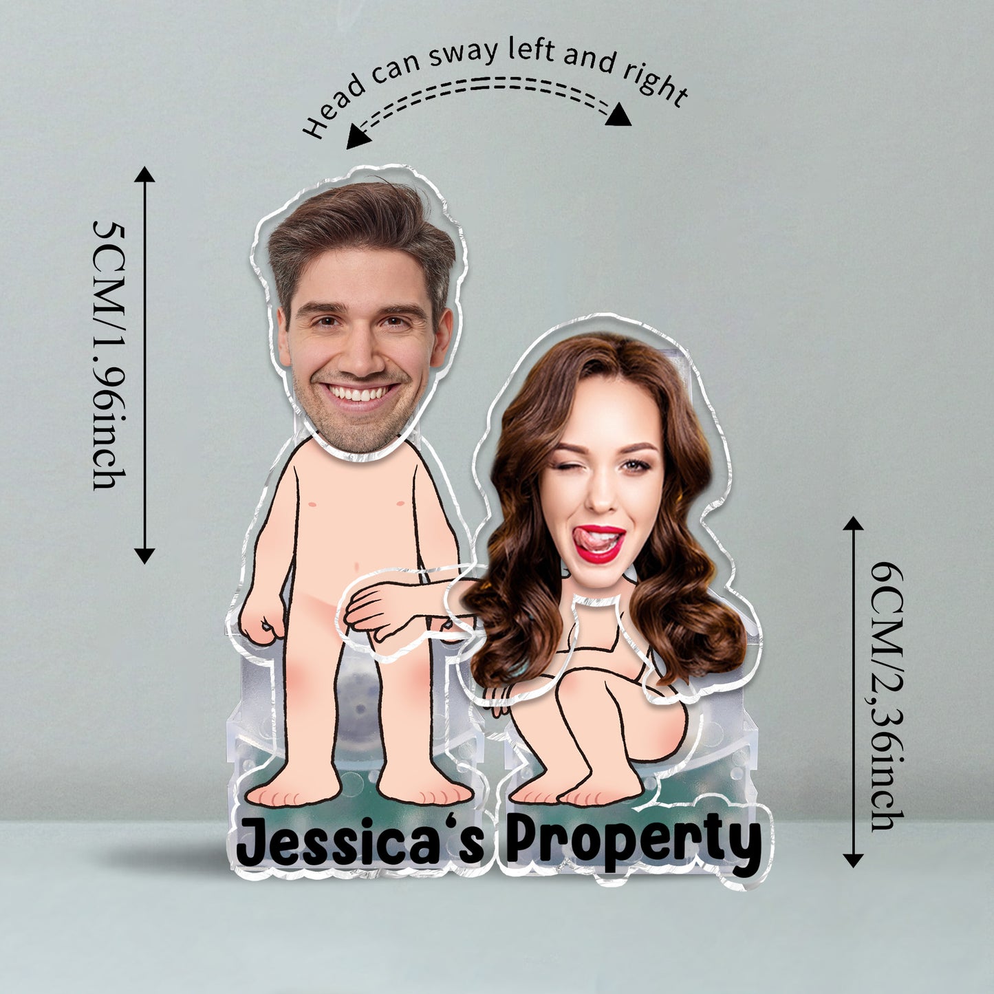 Her Property - gift for husband, wife, boyfriend, girlfriend - Personalized Custom Shaking Head