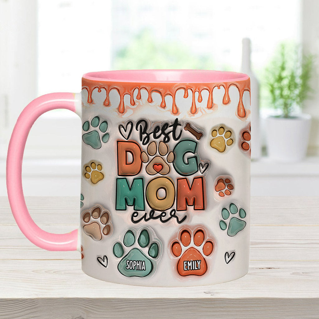Best Dog Mom Ever - Personalized Dog Accent Mug