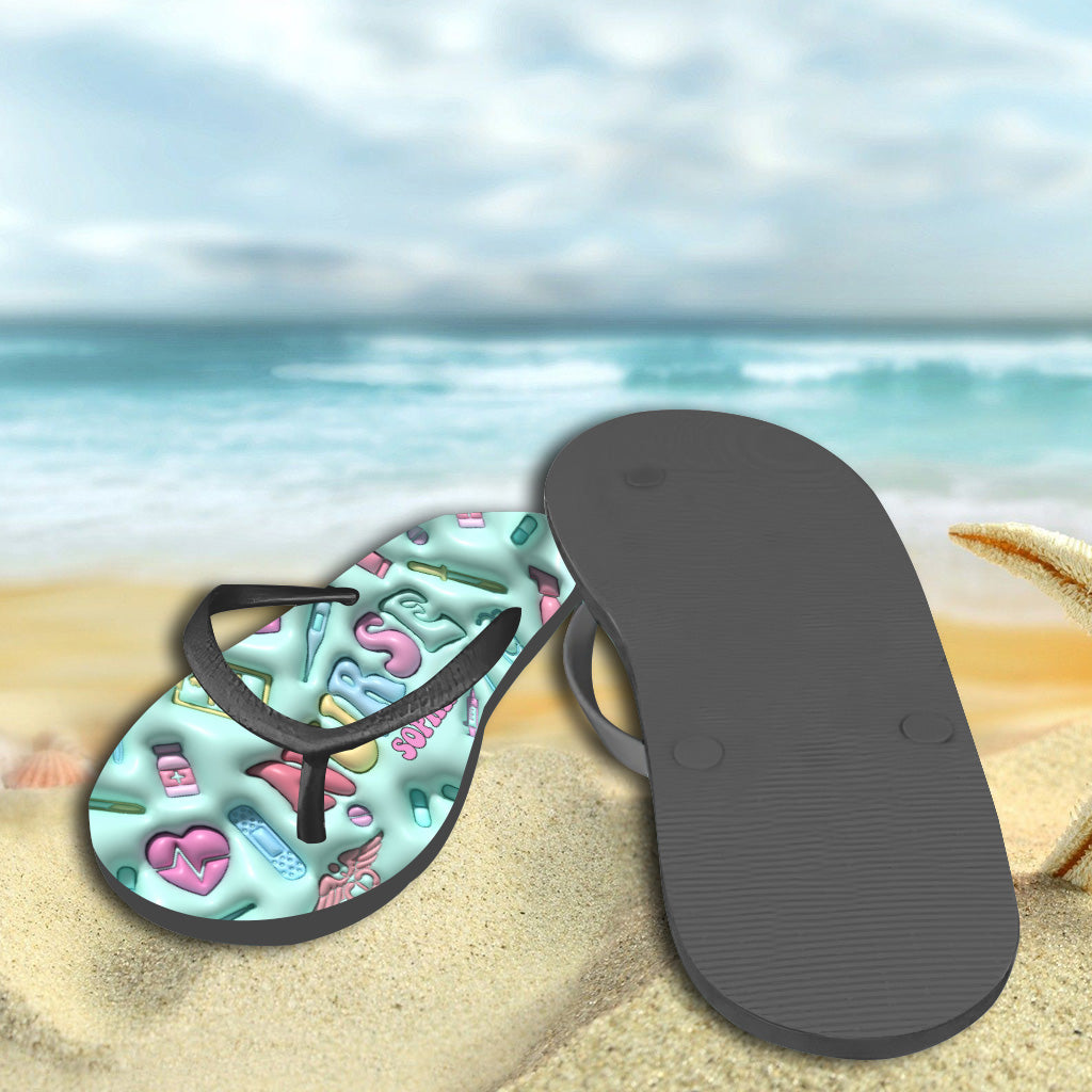 Nurse Life - Personalized Nurse Flip Flops