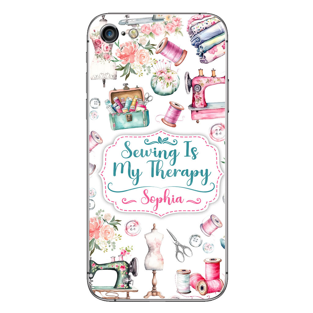 Sewing Is My Therapy - Personalized Sewing Phone Case