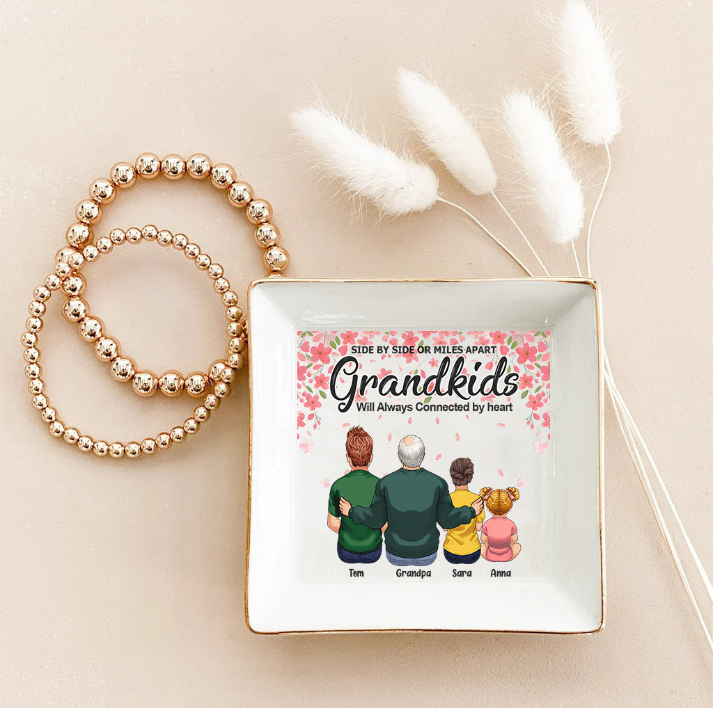 Side By Side - Gift for grandma, grandpa - Personalized Jewelry Dish