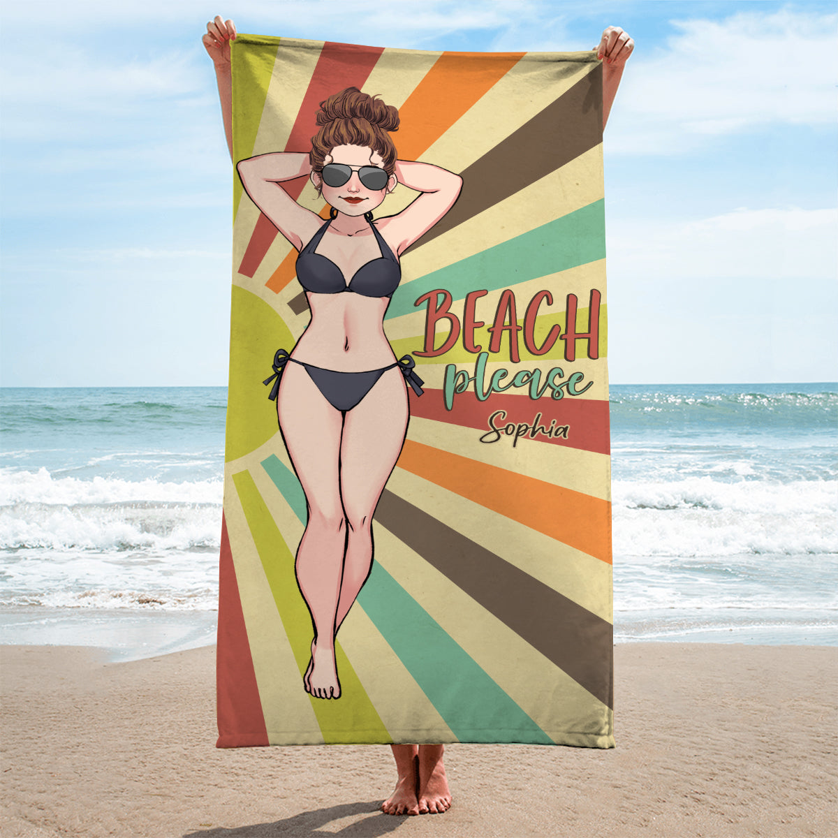 Always On Vacay - Sea Lover gift for friend, sister, girlfriend, wife, mom - Personalized Beach Towel