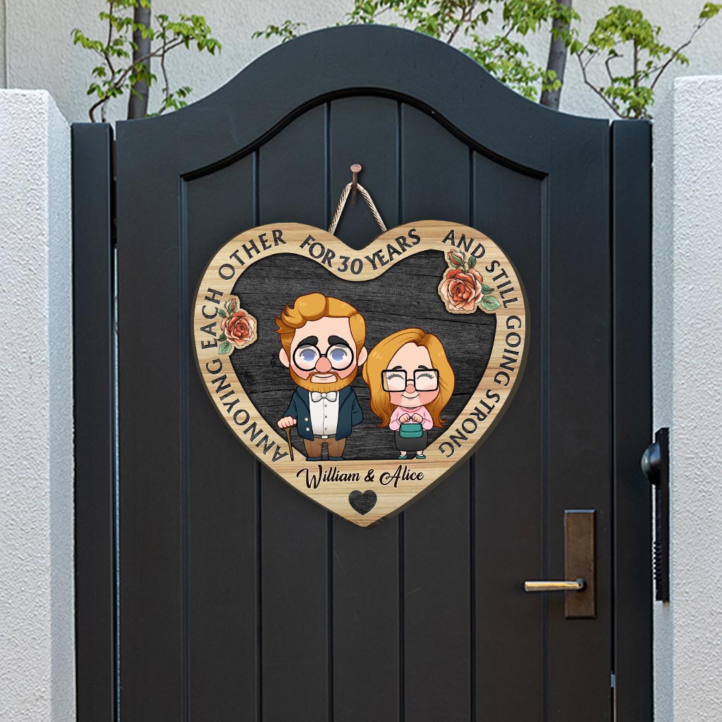 Annoying Each Other - Personalized Husband And Wife Wood Sign