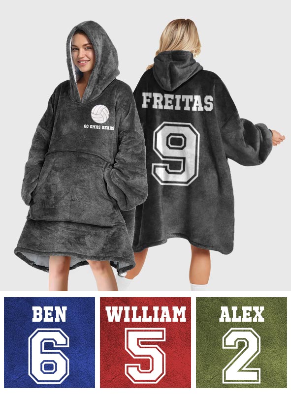 Sportbegeisterte aufgepasst! Personalisierter Volleyball-Hoodie mit Deckenmotiv