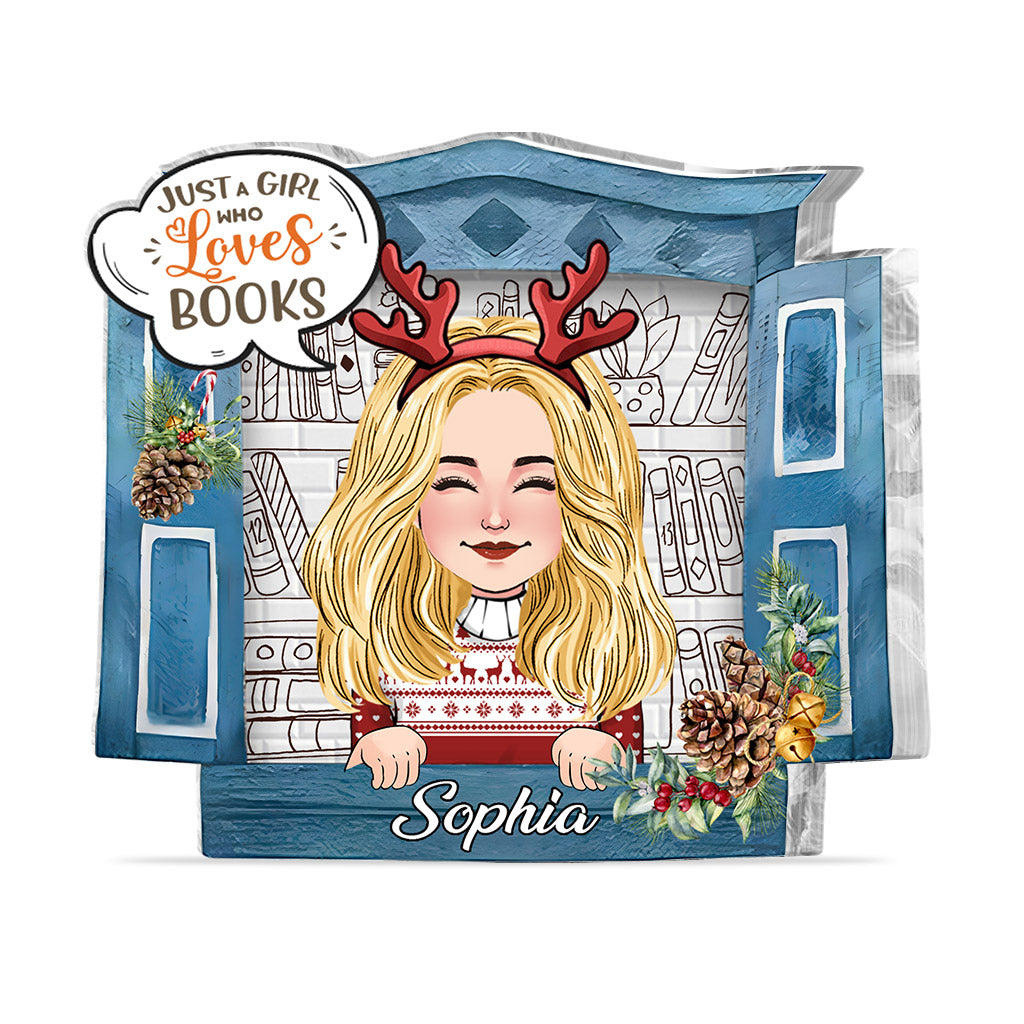 Just A Girl Who Loves Books - Personalized Book Custom Shaped Acrylic Plaque