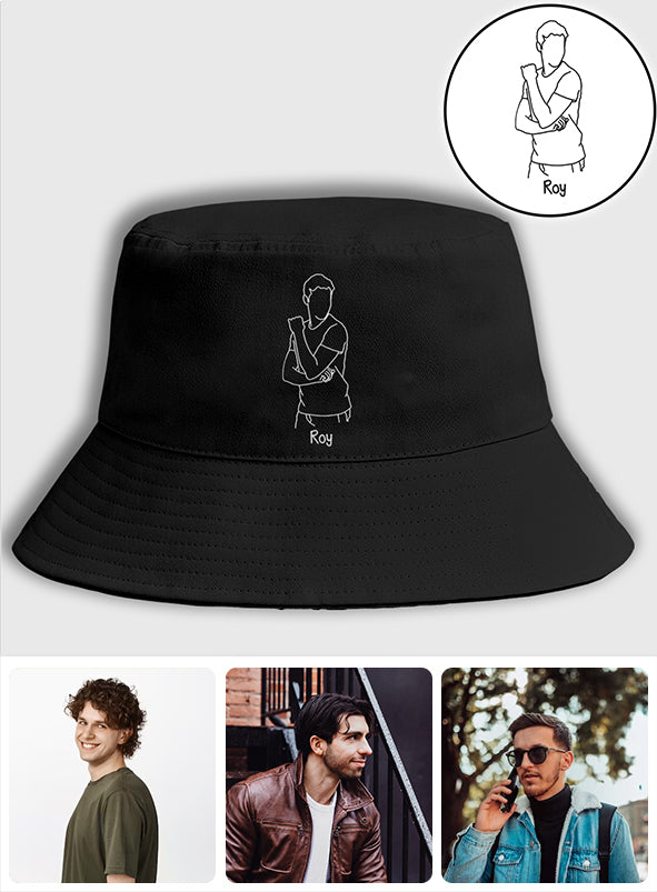 Bob brodé personnalisé avec photo - Modèle fils