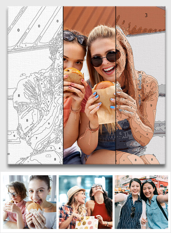 Kit de peinture par numéros personnalisé avec photo - Idéal pour une meilleure amie