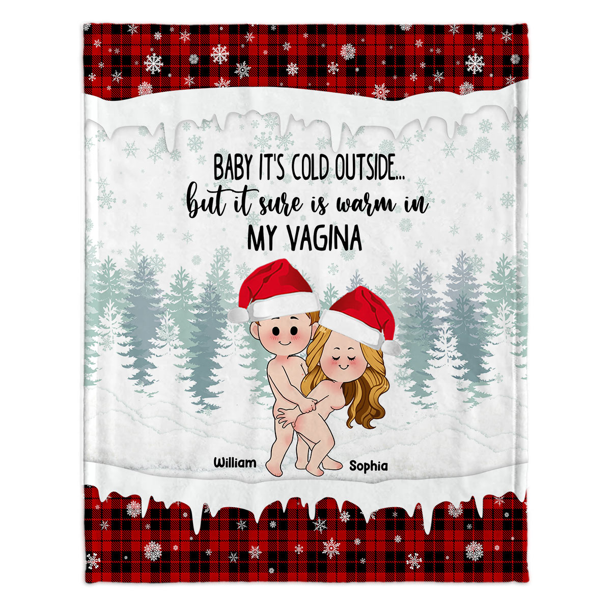 Baby It's Cold Outside - Personalized Couple Blanket