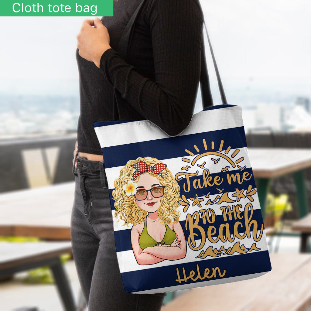Beach Please - Personalized Sea Lover Tote Bag