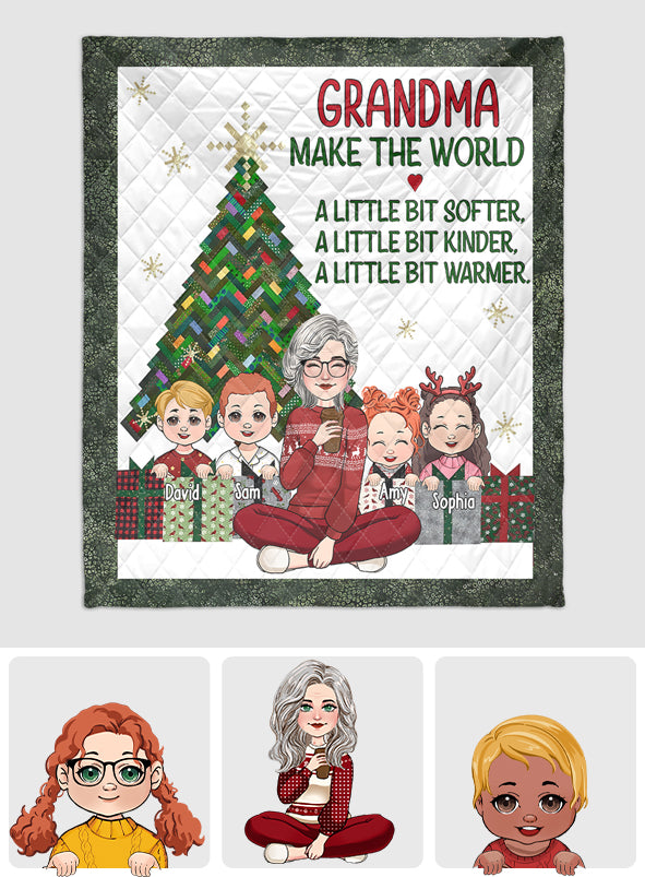 A Little Bit Warmer - Gift for grandma - Personalized Quilt