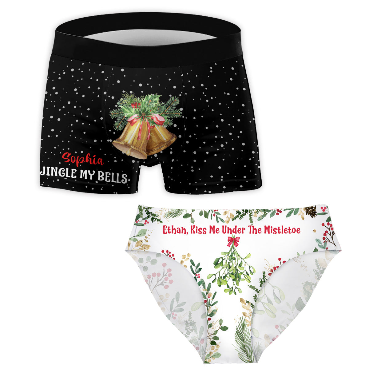 Funny Couple - Personalized Couple Women Briefs & Men Boxer Briefs