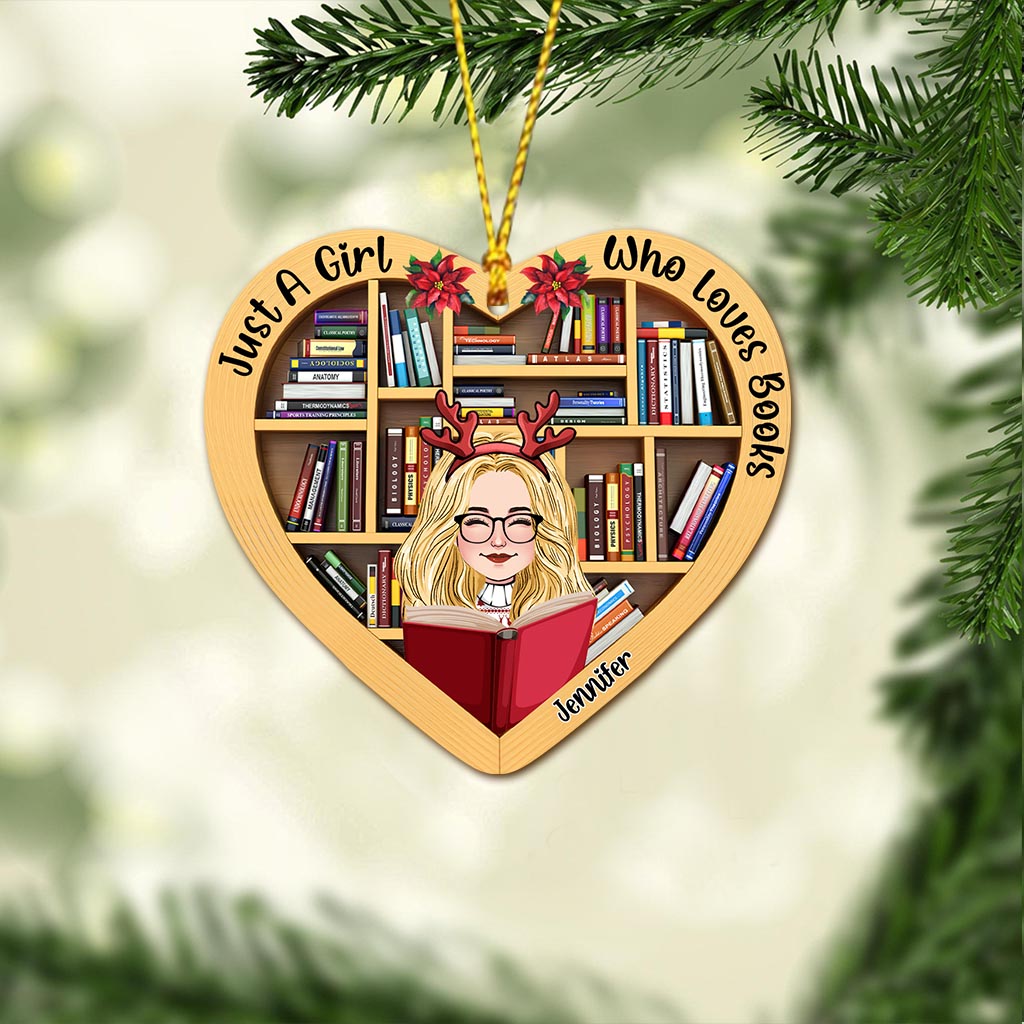 Just A Girl Who Loves Book - Personalized Book Ornament