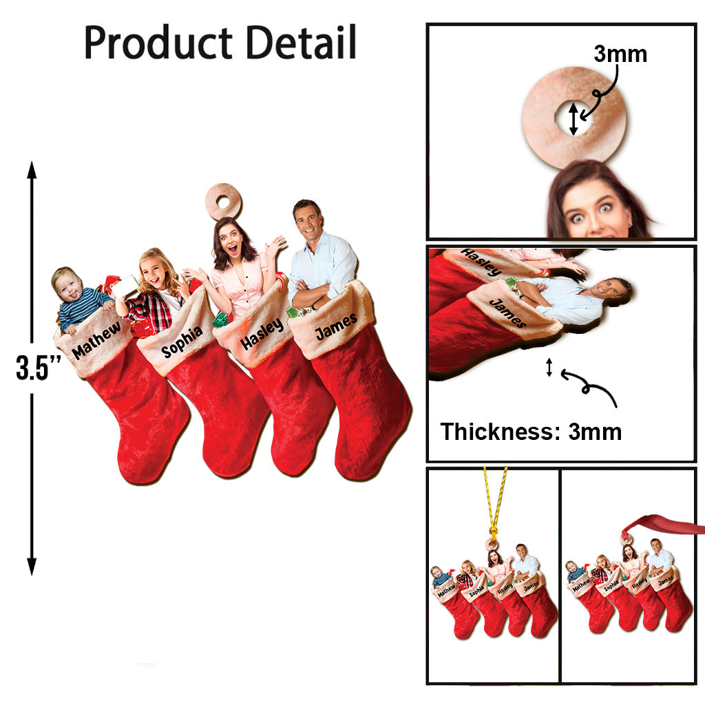 Family Stocking Stuffers Photo Inserted - Personalized Family Ornament