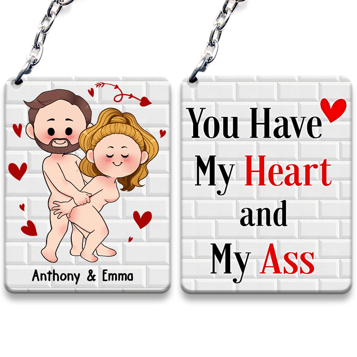 I Just Want You To Be Happy - Couple gift for husband, wife, boyfriend, girlfriend - Personalized Keychain