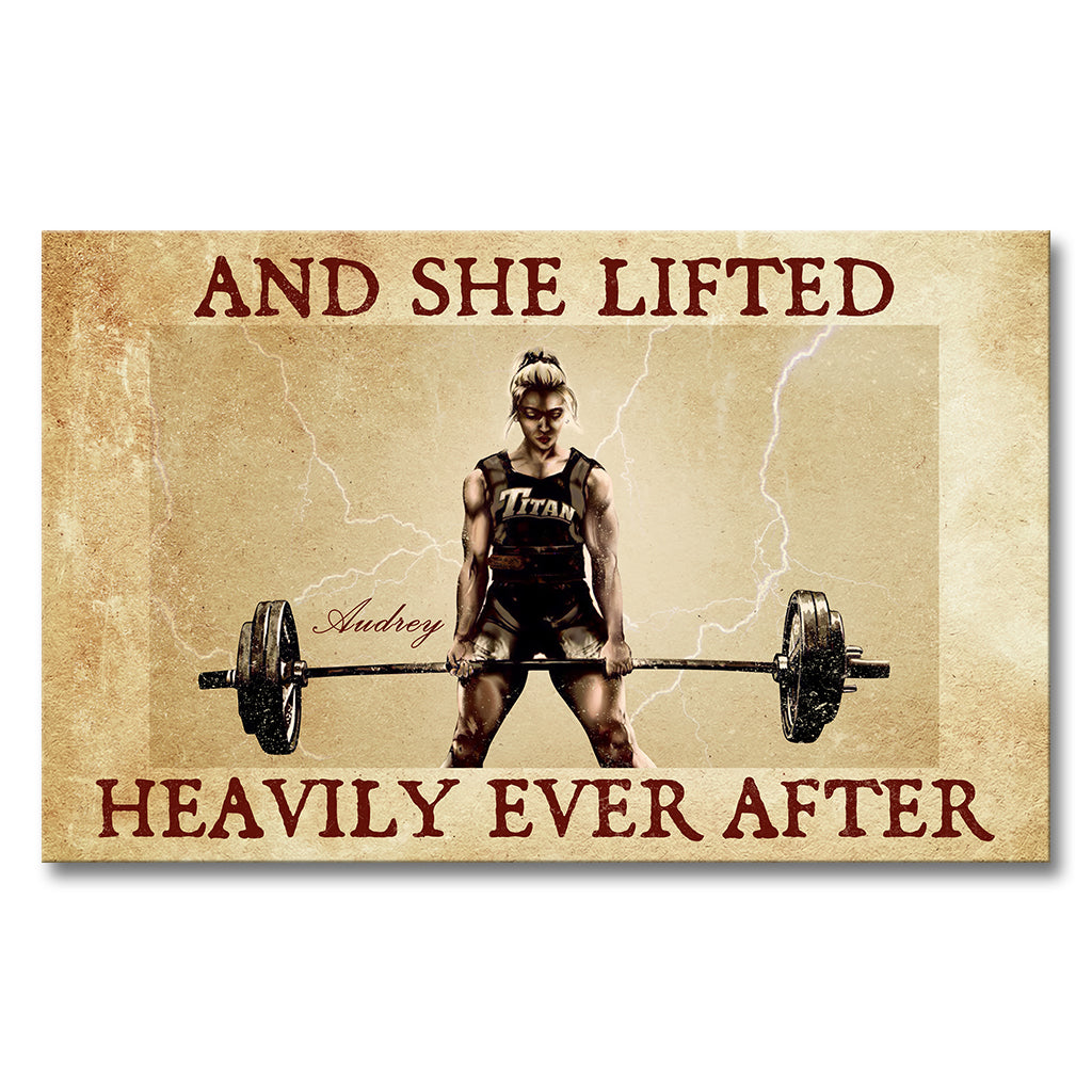 Und sie hob schwer bis an ihr Lebensende – Personalisierte Fitness-Leinwand und Poster
