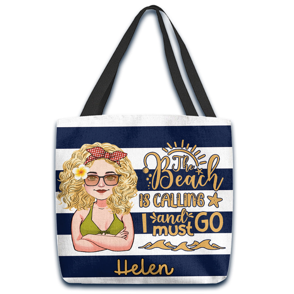Beach Please - Personalized Sea Lover Tote Bag