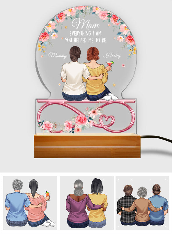 You Helped Me To Be - Personalized Mother Shaped Plaque Light Base