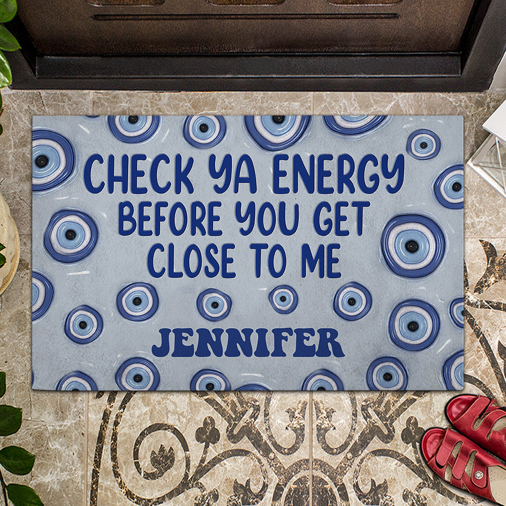 Check Ya Energy - Personalized Witch Doormat
