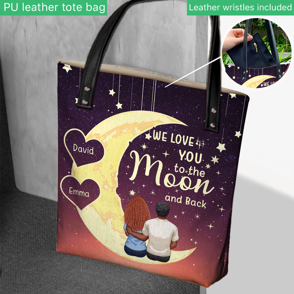 To The Moon And Back - Gift for grandma, mom, daughter, granddaughter - Personalized Tote Bag