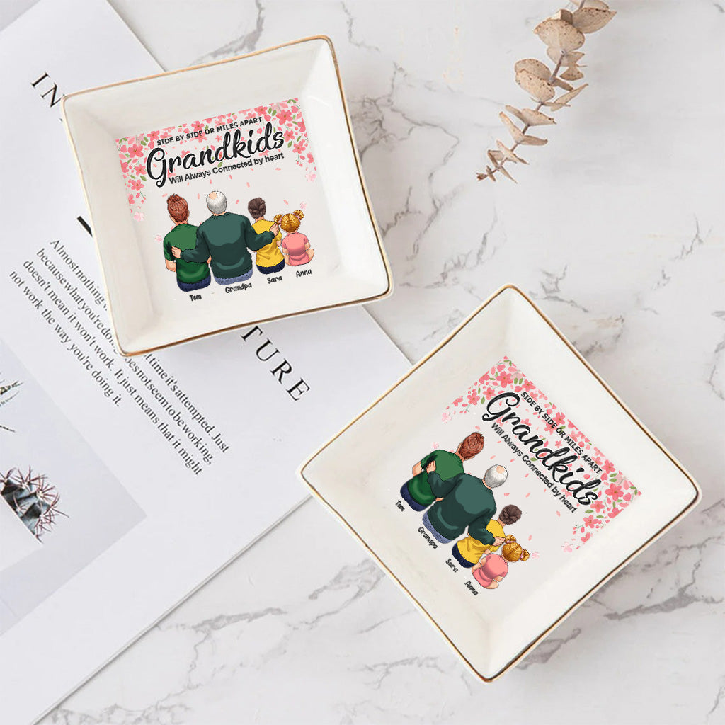 Side By Side - Gift for grandma, grandpa - Personalized Jewelry Dish