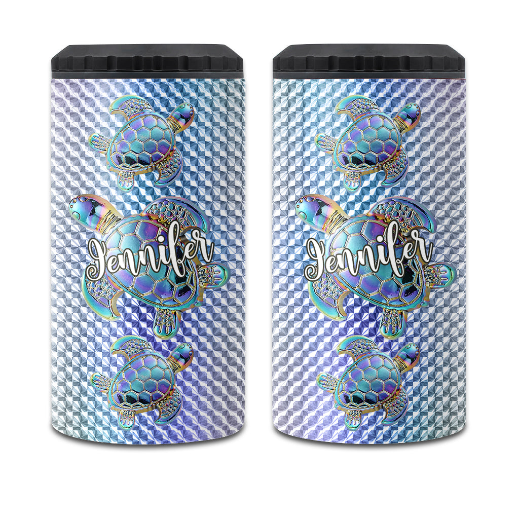 Salty Lil Beach - Personalized Turtle Can Cooler