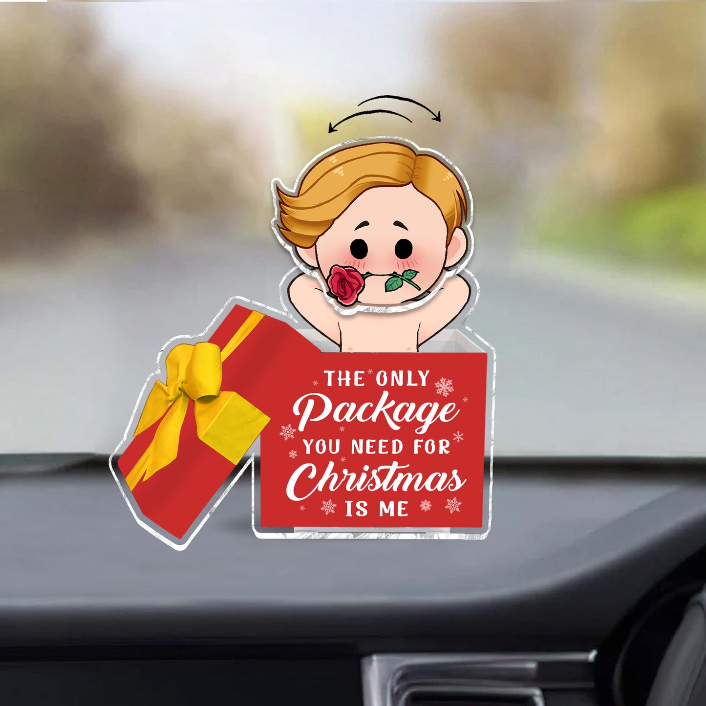 The Only Package You Need For Christmas - gift for husband, wife, girlfriend, boyfriend - Personalized Custom Shaking Head