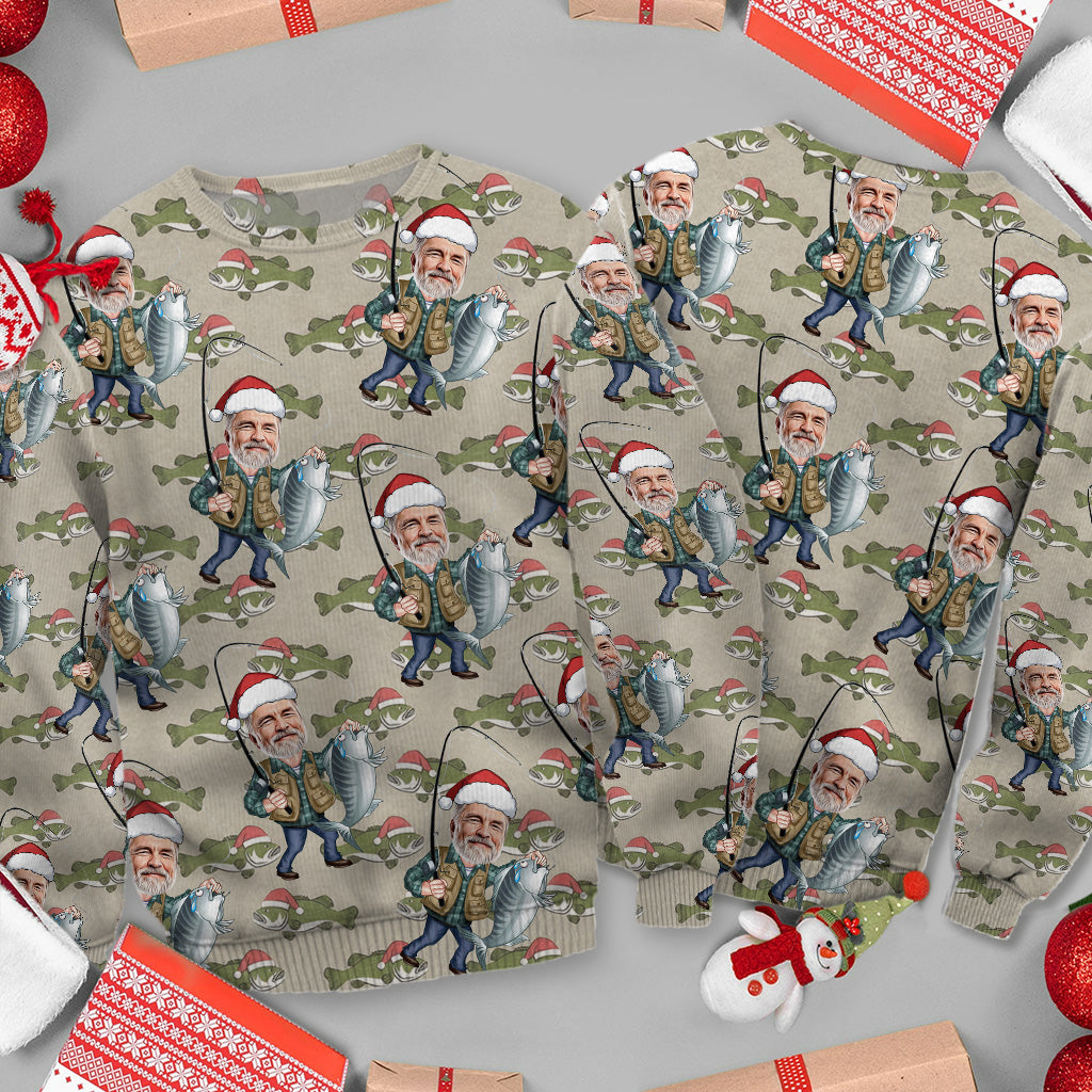 Fishing Christmas - Personalized Fishing Ugly Sweater