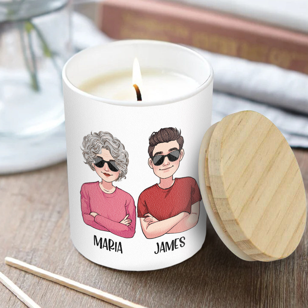 Our Relationship Is Like This - Personalized Son Candle With Wooden Lid