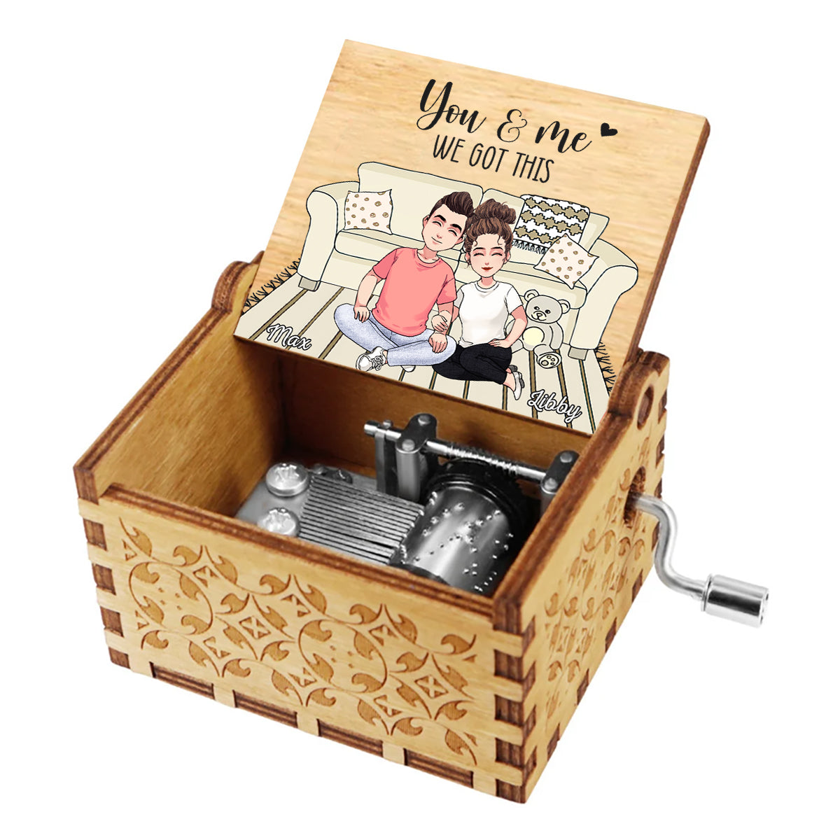 And So Together They Built A Life They Loved - Couple gift for husband, wife, boyfriend, girlfriend - Personalized Hand Crank Music Box