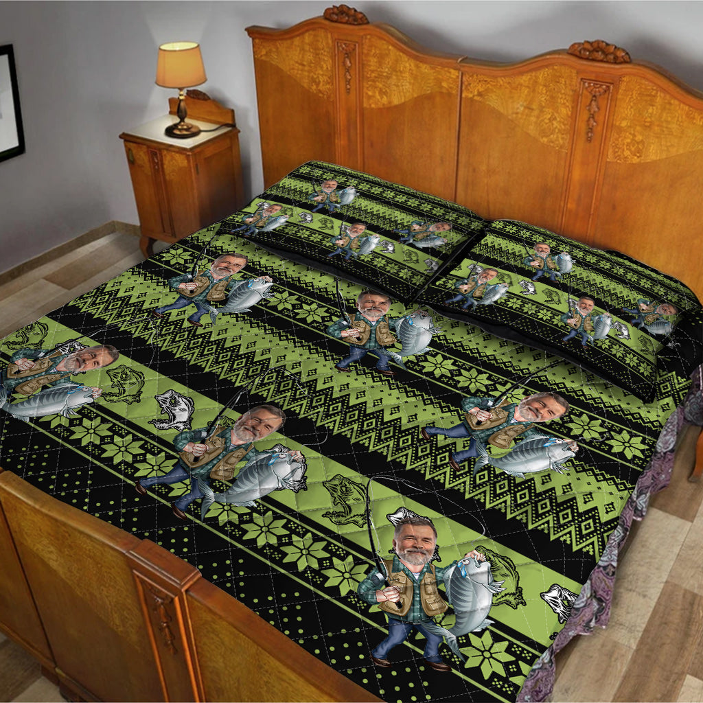 Love Fishing - Personalized Fishing Quilt Set