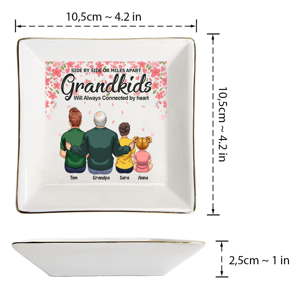 Side By Side - Gift for grandma, grandpa - Personalized Jewelry Dish