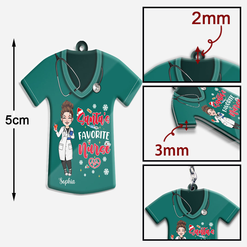 Santa's Favorite Nurse - Personalized Nurse Keychain