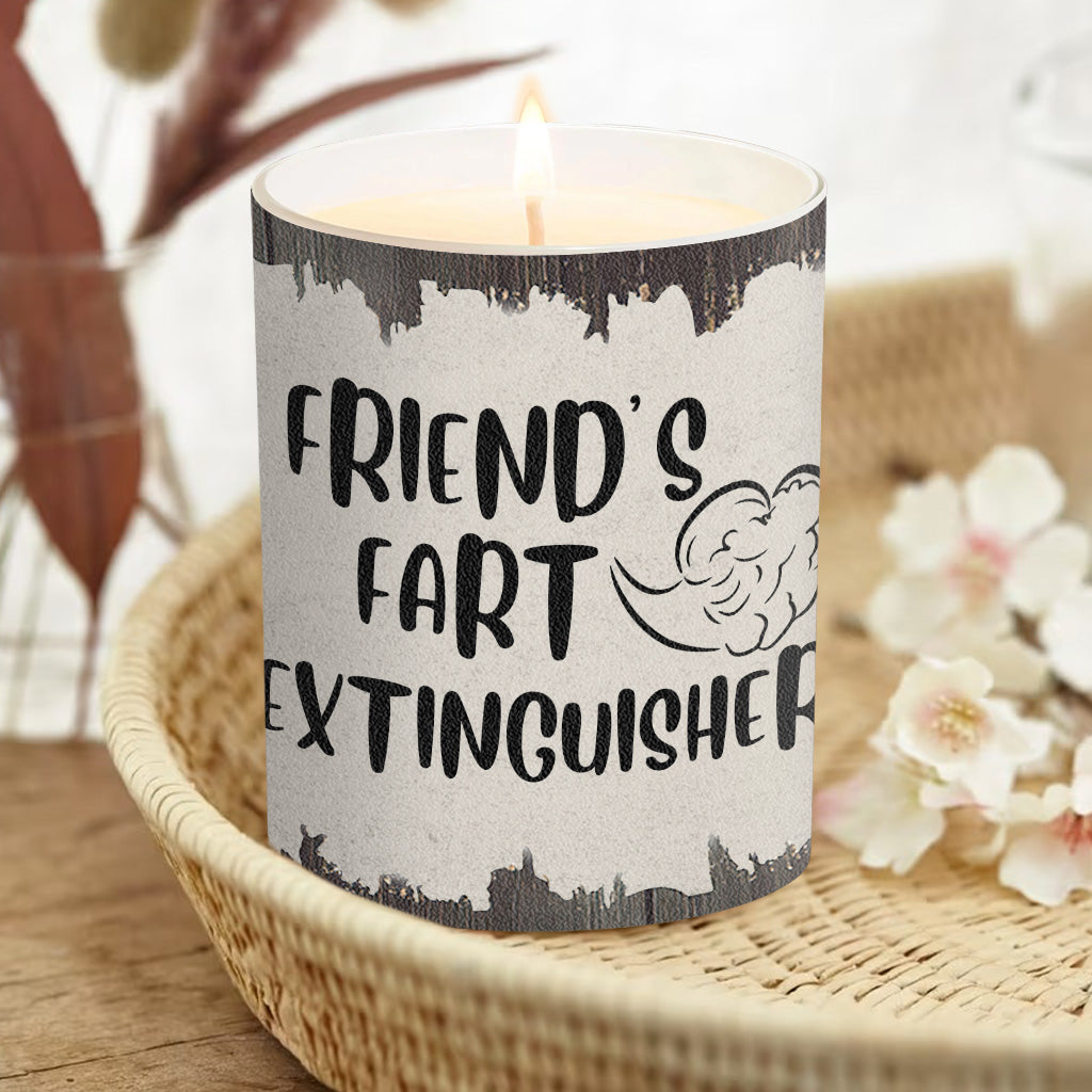 Fart Extinguisher - Gift for dad, grandma, grandpa, mom, uncle, aunt, son, daughter, brother, sister, granddaughter, grandson, husband, wife, boyfriend, girlfriend, friend - Personalized Candle With Wooden Lid