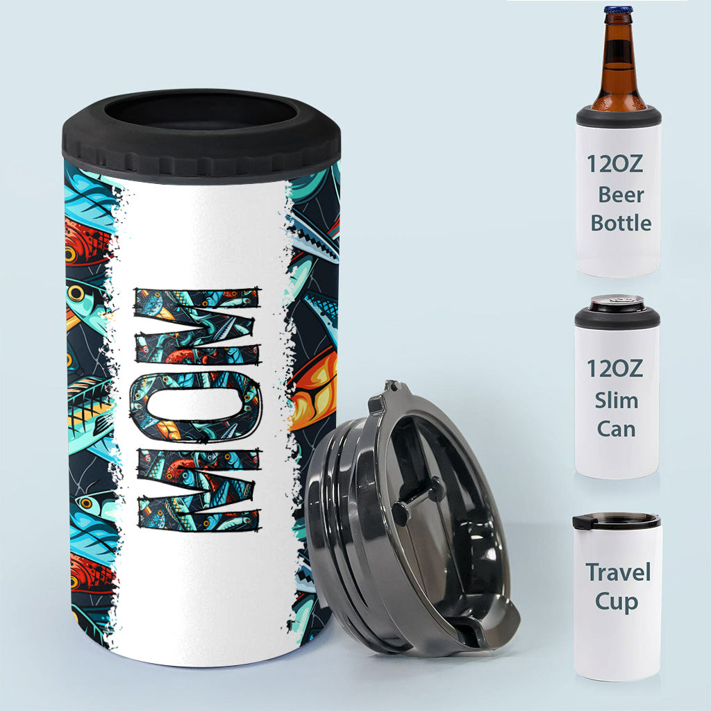 Reel Cool Dad - Fishing gift for dad, grandpa, him, husband - Personalized Can Cooler