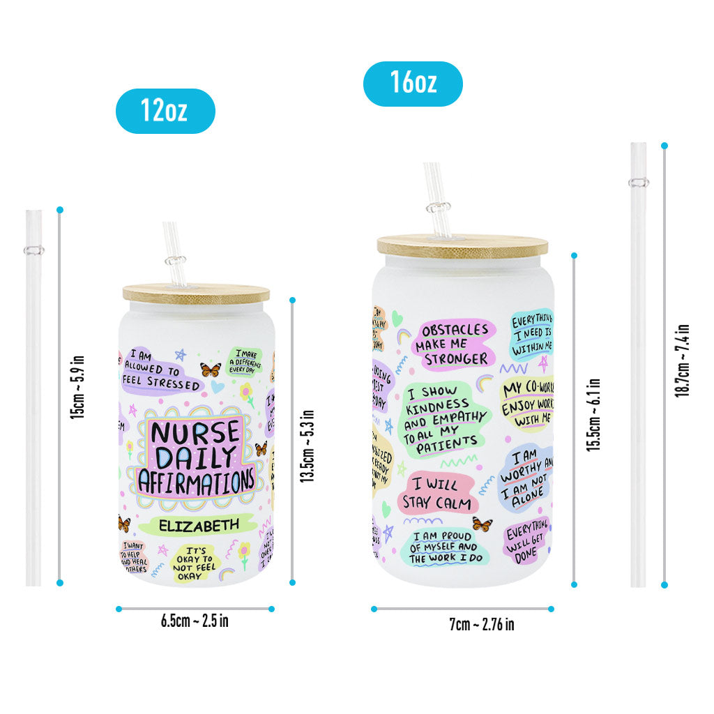 Nurse Daily Affirmation - Personalized Nurse Can Glass